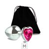 Plug de Metal M Com Pedra Formato de Coração 7cm (5849) - Pedra Pink