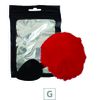 Plug de Silicone G Preto Com Pom Pom SI (8642) - Vermelho