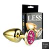 Plug Less G Dourado Com Pedras Cravejadas em Strass (HA155D) - Rosa