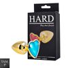 Plug de Metal Dourado Com Pedra de Coração (HA161D)- - Azul