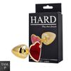 Plug de Metal Dourado Com Pedra de Coração (HA161D)- - Vermelho