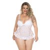 *Body Agatha Plus Size (PS2050). - Branco c/ Preto