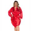 *Robe Cetim Manga Longa Plus Size (PS2080) - Vermelho