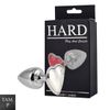 Plug de Metal Cromado Com Pedra de Coração (HA161C)- - Cromado