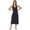 Dress Midi preto com fenda 