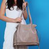 Bolsa de Couro - AURA - Amêndoa