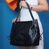 Bolsa de Couro - CONFIAR - Preta