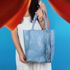 Bolsa de Couro - ÉVORA - Azul Hortência