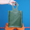 Lixeira de Carro de Couro Legítimo - Verde Cacto