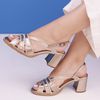 Sandália Peep Toe - EVOLUIR- Champagne e Off White - 177.52