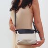 Bolsa de Couro - HORIZONTE - Preto, Off White e Champagne