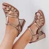 Sandália Peep Toe - DUNAS - Champagne e Bronze - 177.70 