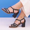 Sandália Peep Toe - DUNAS - Preta e Off White - 177.70
