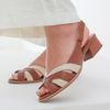 Sandália Peep Toe - VIRTUDE - Chocolate e Off White - 965.53