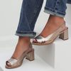 Sandália Peep Toe - ELEGÂNCIA - Champagne - 177.31
