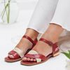 Sandália Rasteira - RENASCER - Vermelha e Off White - 914.40