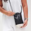 Bolsa de Couro - VIAGEM - Preta e Off White