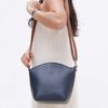 Bolsa de Couro - PAIXÃO - Azul Marinho e Ferrugem 