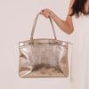 Bolsa de Couro para Notebook ROTINA - Champagne