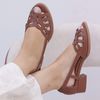 Sapato Peep Toe Estrelar Chocolate 965.56