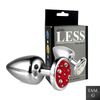 Plug Less G Cromado Com Pedras Cravejadas em Strass (HA155C) - Vermelho