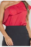 BLUSA OMBRO ÚNICO C/ BABADO