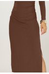 VESTIDO MIDI CANELADO