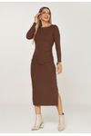 VESTIDO MIDI CANELADO