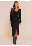 VESTIDO MIDI CANELADO
