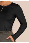 BLUSA CANELADA COM BOTÕES