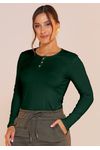 BLUSA CANELADA COM BOTÕES