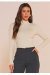 BLUSA CANELADA TÉRMICA COM GOLA