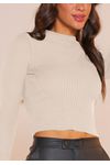 BLUSA CROPPED TRICÔ CANELADO