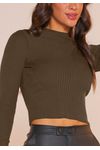 BLUSA CROPPED TRICÔ CANELADO