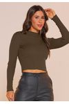 BLUSA CROPPED TRICÔ CANELADO