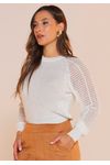 BLUSA YORK MANGA RENDADA