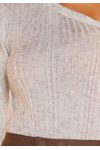 BLUSA TRICÔ OMBRO ÚNICO