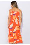 Vestido Midi Estampado Alça