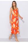 Vestido Midi Estampado Alça