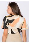 Blusa Estampada Manga Godê