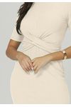 VESTIDO CANELADO MIDI