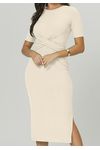VESTIDO CANELADO MIDI