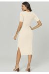 VESTIDO CANELADO MIDI