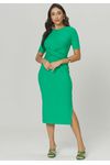 VESTIDO CANELADO MIDI