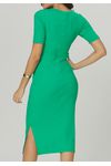 VESTIDO CANELADO MIDI