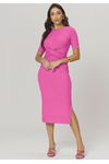 VESTIDO CANELADO MIDI