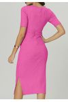 VESTIDO CANELADO MIDI