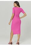 VESTIDO CANELADO MIDI