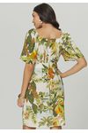 VESTIDO ESTAMPADO COM MANGA