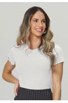 CROPPED CANELADO COM MANGA